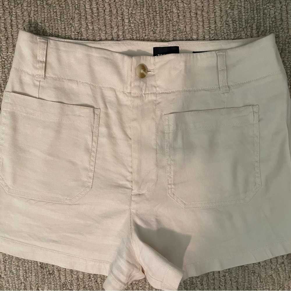 Collette Anthropologie Maeve Cream High Waist Tailored Shorts